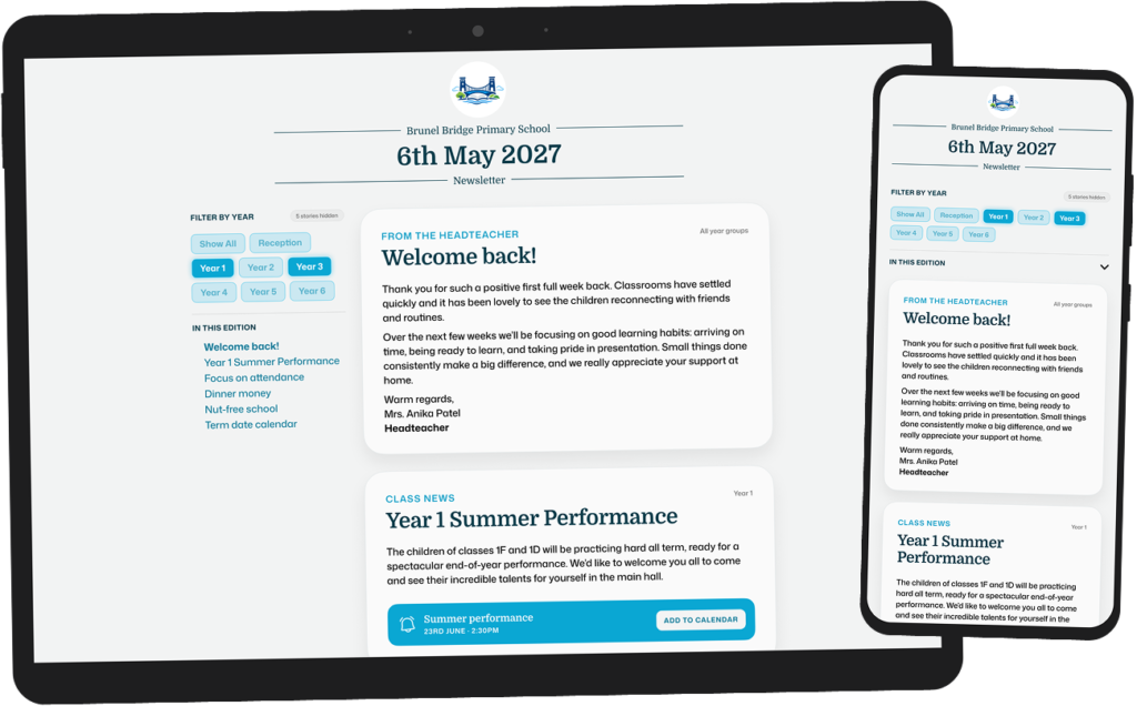 Graphic showing screenshots of an Ecko newsletter on a tablet and a phone.